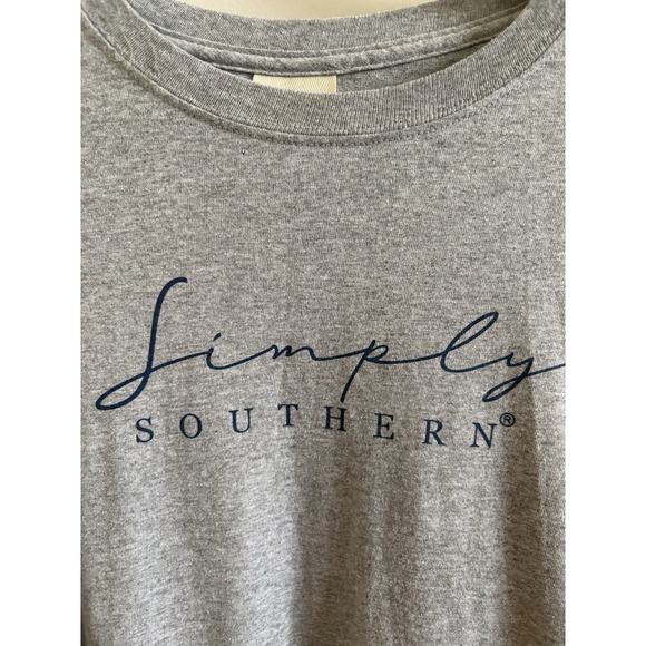 Simply Southern Women's‎ Gray Long Sleeve 100% Cotton Lord Is Good Tee Medium - Picture 6 of 8